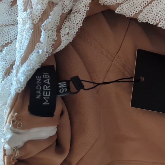 NWT Nadine Merabi White Stella Gown Size Small/Medium - 6 - Picture 9 of 17